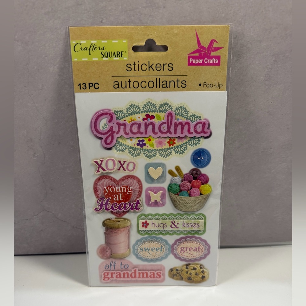 🩷5/$10 Grandma Pop-Up Sticker Pack - Pink & Pastel Craft Designs